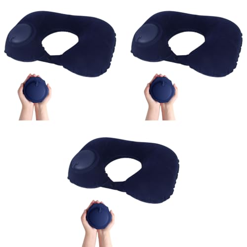 PALAY® Inflatable Travel Pillow Compact Portable Head and Neck Support in Flight Self Pump Up Adjustable U Shaped Ultralight Foam Blue 3PCS PALAY® Inflatable Travel Pillow Compact Portable Head and Neck Support in Flight Self Pump Up Adjustable U Shaped Ultralight Foam Blue 3PCS